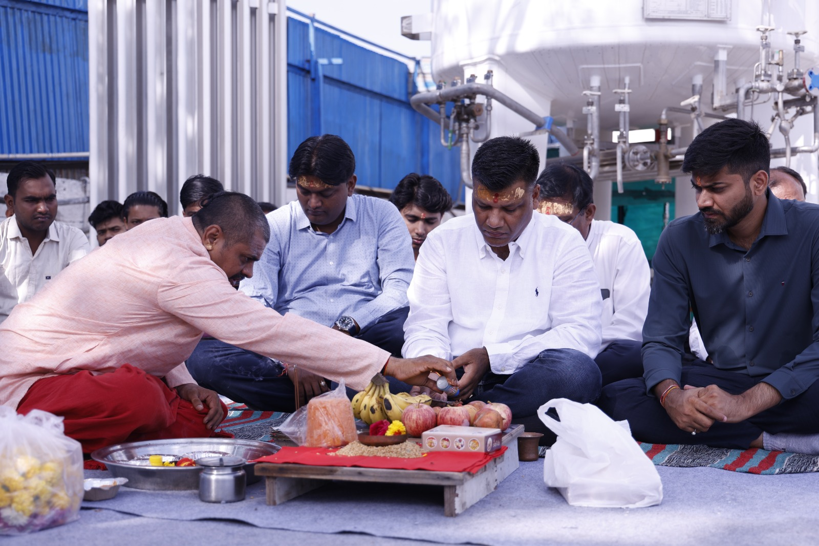Traditional inauguration puja ceremony at the UB Aggarwal Group industrial gases facility
